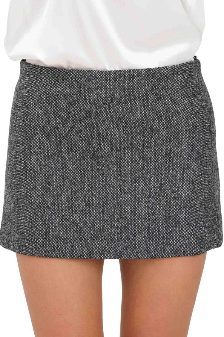 Pinko Black/White Wool Polyester Nylon Elastane Women's Skirt