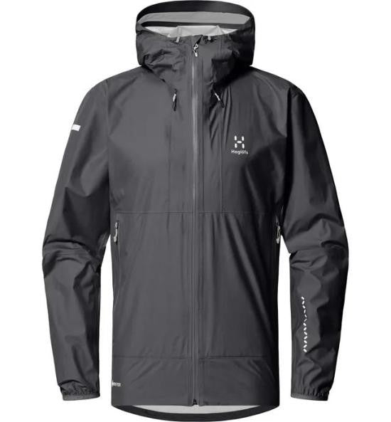 Haglöfs Lightweight Black Jacket With Hood And Zippered Pockets