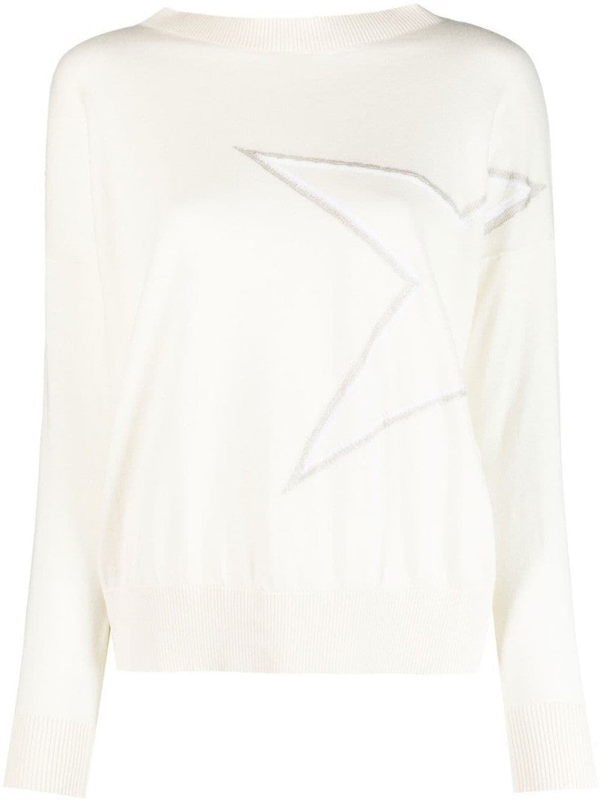 Lorena Antoniazzi Relaxed Fit Boatneck Knit Sweater With Star Pattern