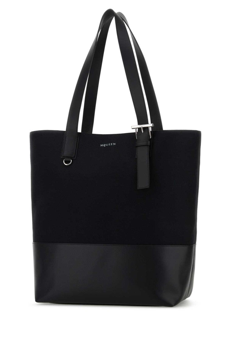Alexander Mcqueen Black Canvas Shopping Bag