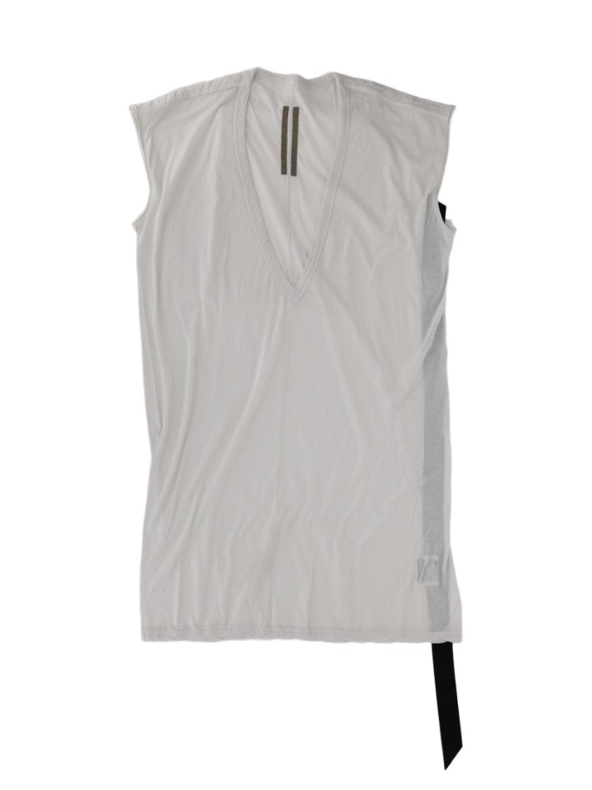 Drkshdw By Rick Owens Black Dylan T Deep V-Neck Sleeveless Cotton T-Shirt