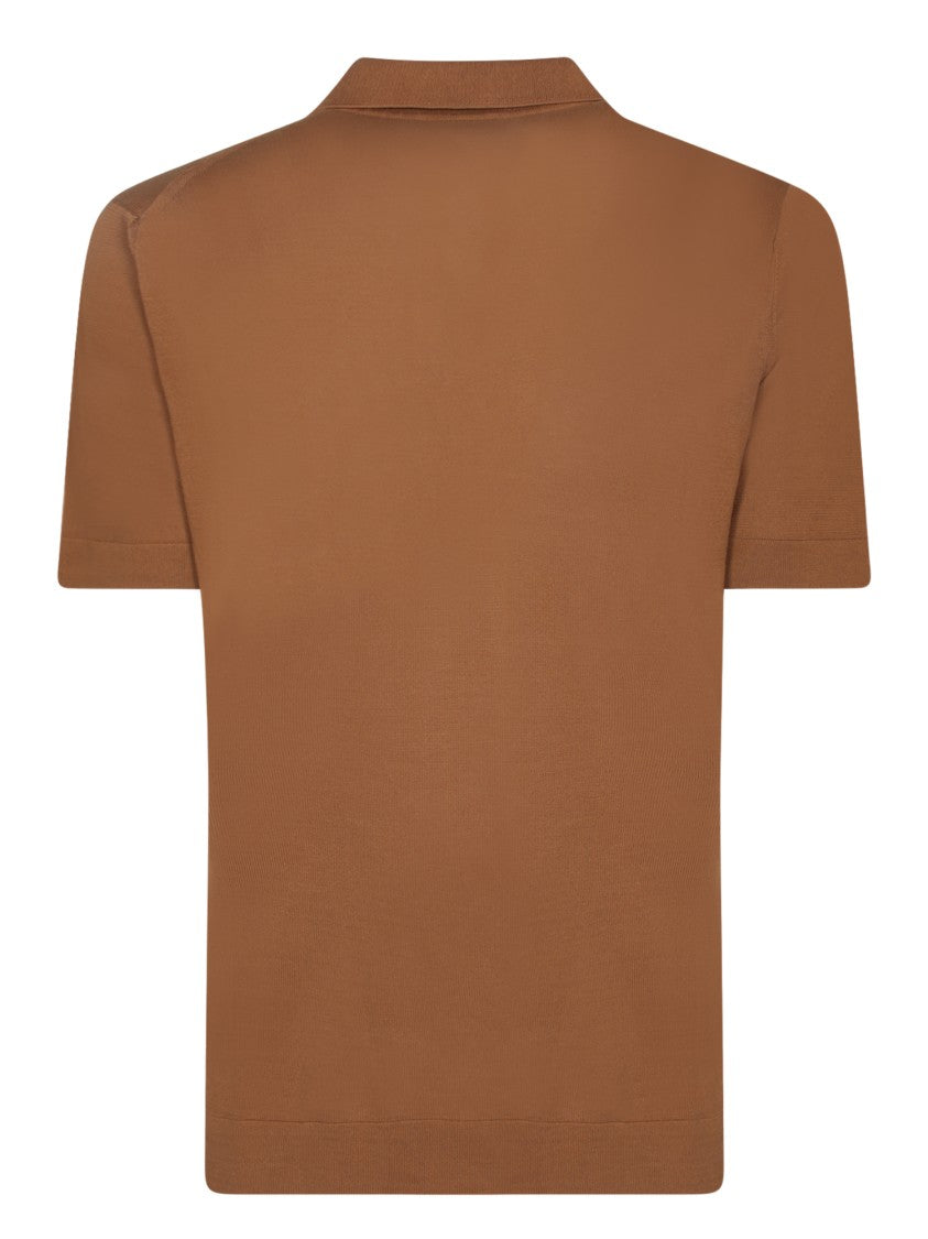 Dell'oglio Classic Polo Brown T-Shirt In Soft Cotton
