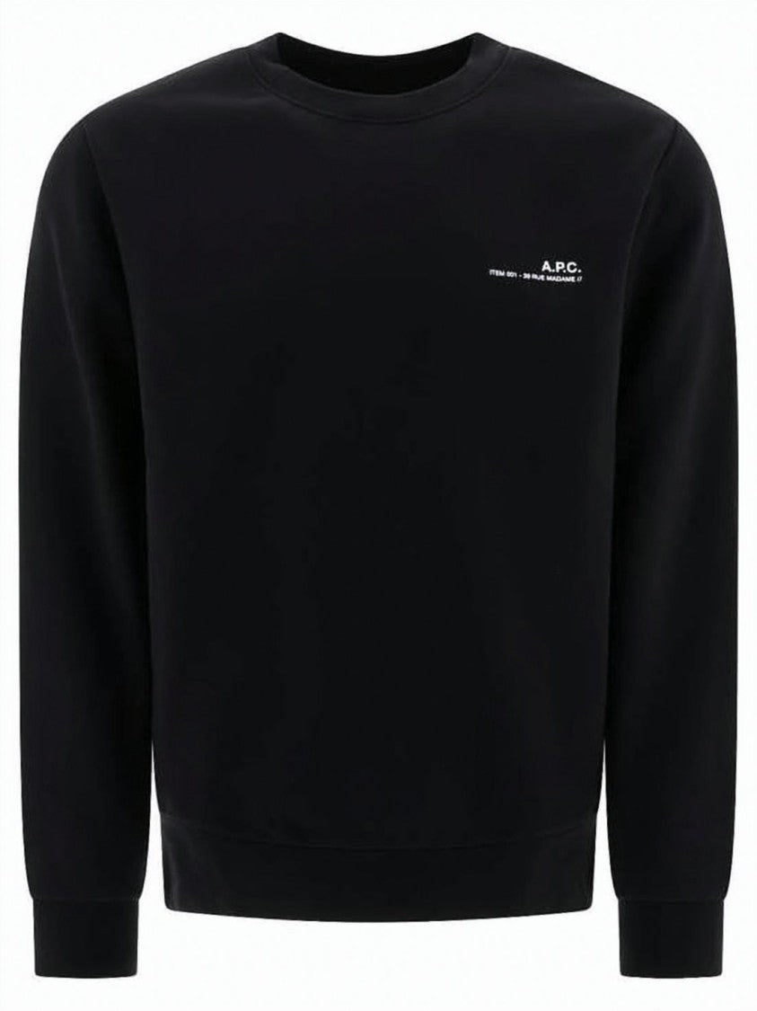 A.P.C. Minimalist Long-Sleeve Black Tee With Iconic Logo