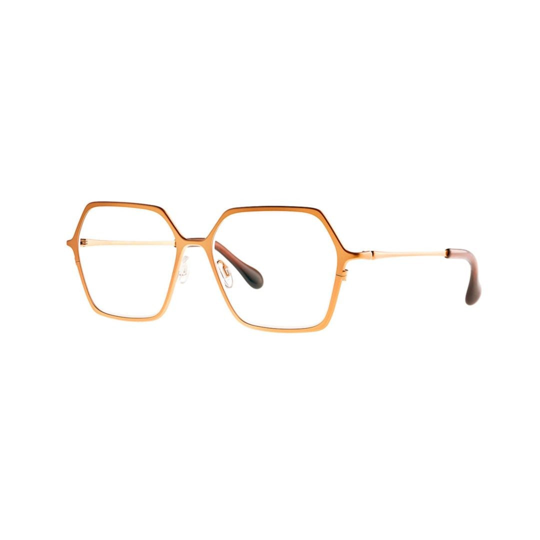 Theo Bromine 007 Gold Shine Geometric Hexagonal Sunglasses With Gold-Tone Finish