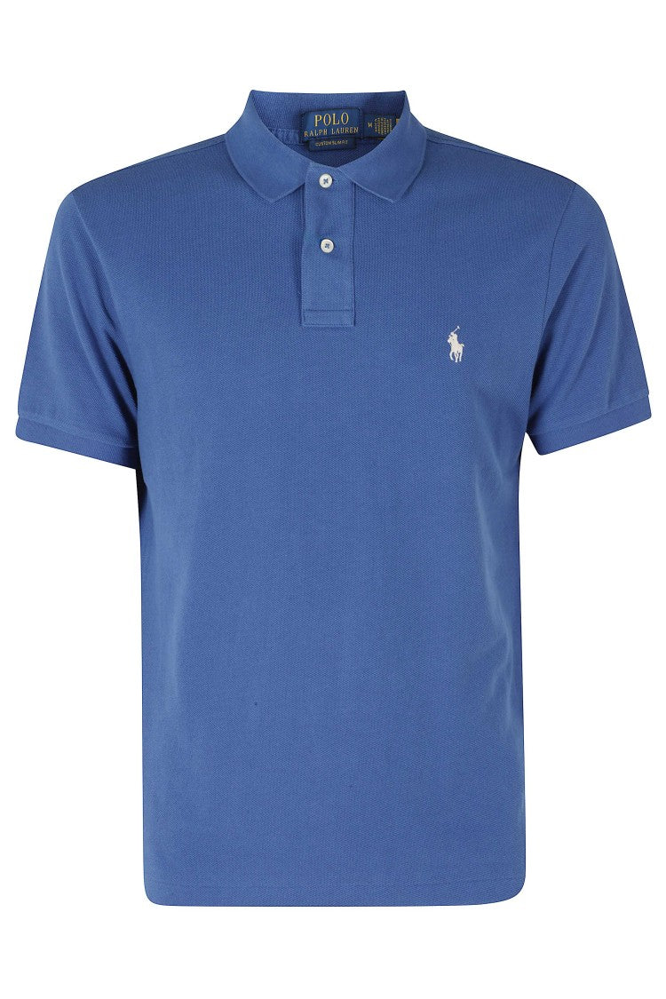 Polo Ralph Lauren Blue Slim Fit Short Sleeve Embroidered Logo Cotton Polo Shirt