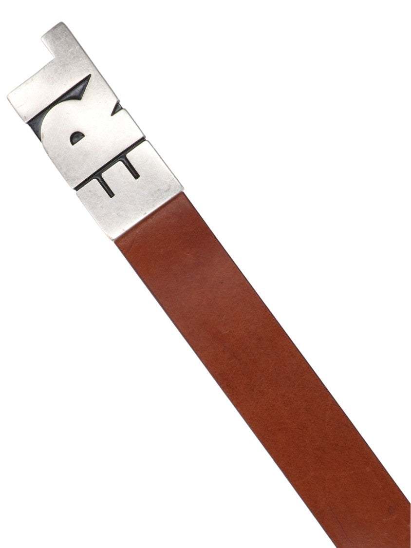 Erl Calf Leather Belt With Adjustable Silver-Tone Erl Buckle