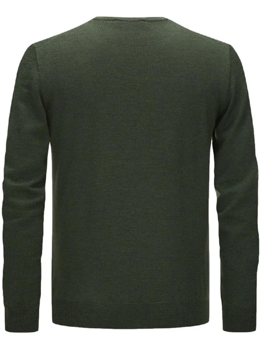 Gran Sasso Fitted Crew Neck Sweater With Fine Knit Texture