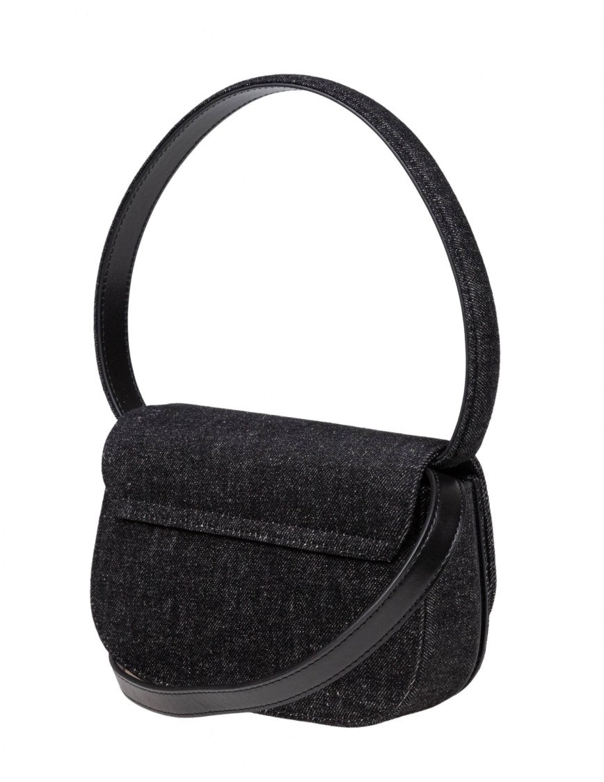 Diesel 1Dr Shoulder Bag In Denim Color Black