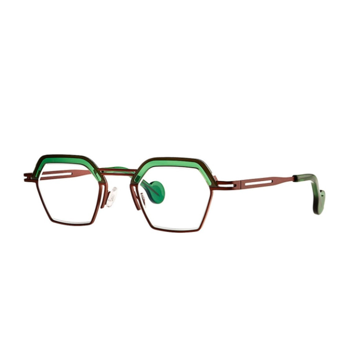 Theo Eyewear Burned Shadow Mascara Titanium Geometric Sunglasses