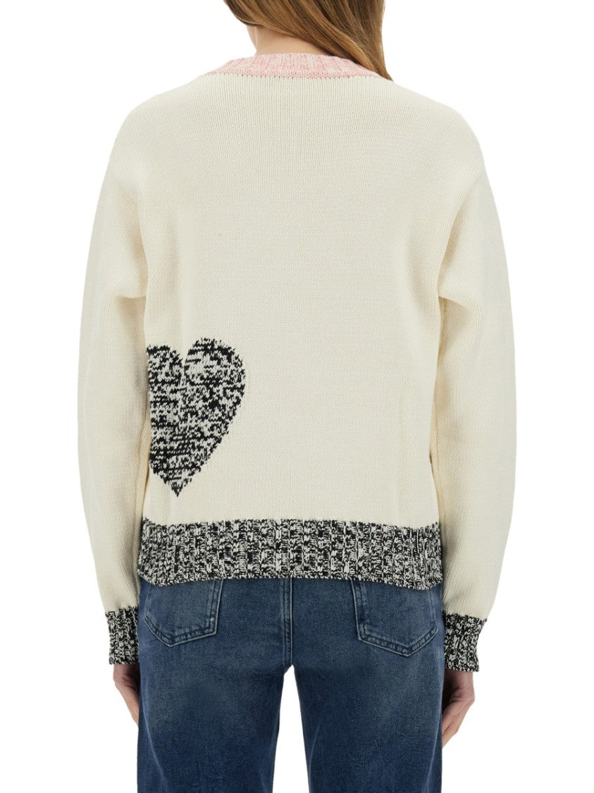 Moschino Relaxed Fit Sweater With Unique Inlay Pattern