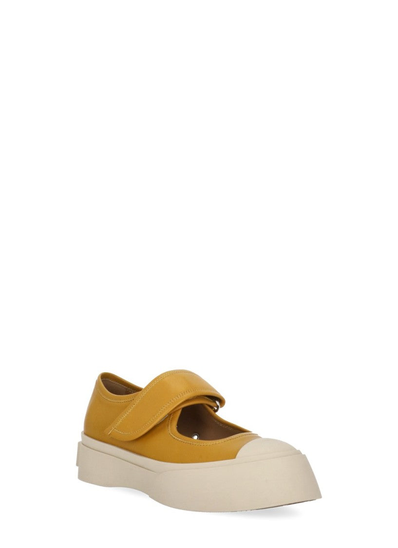 Marni Ocher Yellow Mary Jane Velcro Sneakers