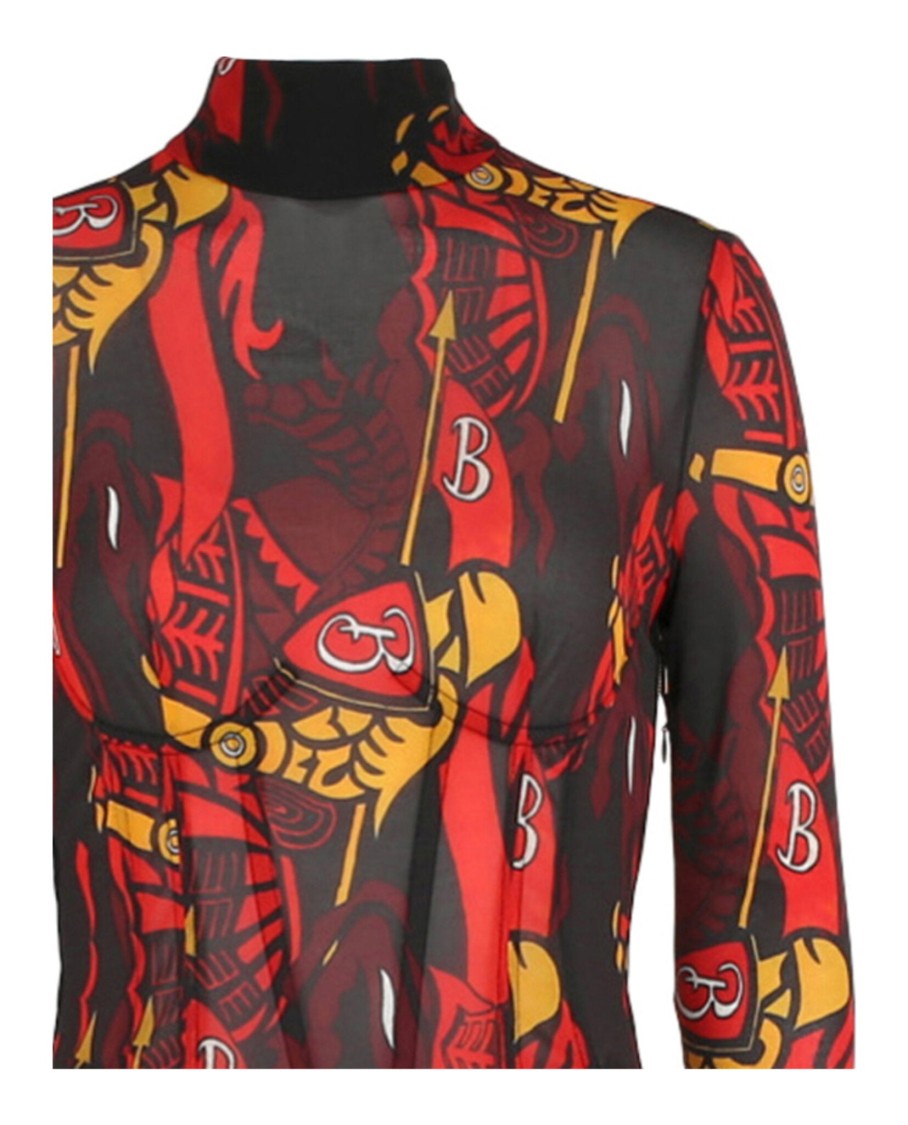 Burberry Long Sleeve Trapeze Dress