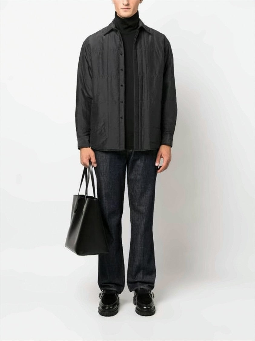 Auralee Quilted Long-Sleeve Shirt With Classic Collar