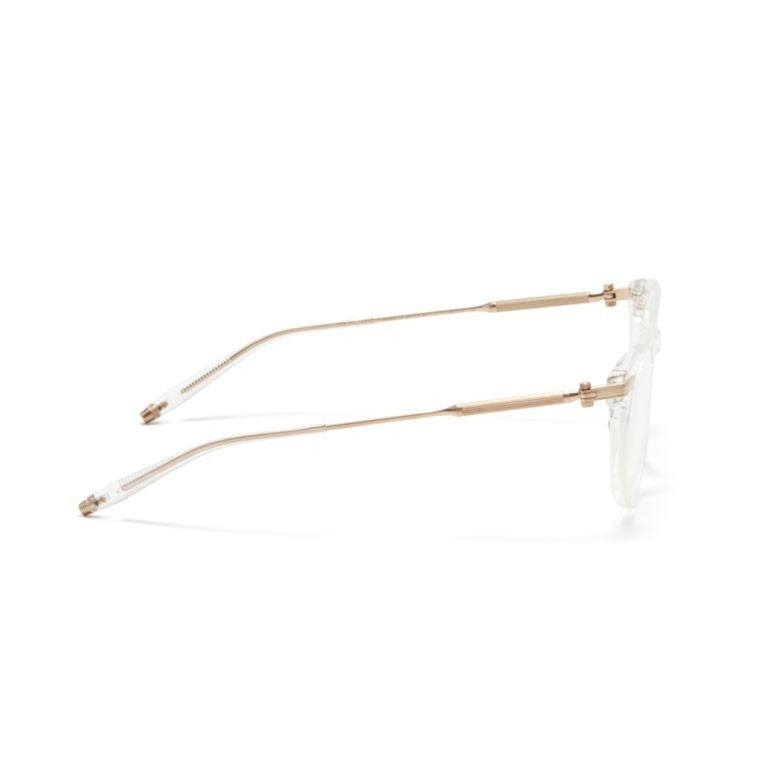 Akoni Gemini Transparent Round Eyeglasses With Gold-Tone Temples