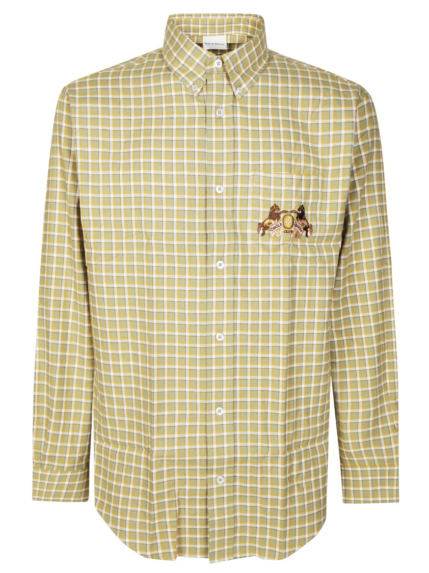 Drôle De Monsieur Yellow And White Checkered Button-Up Shirt