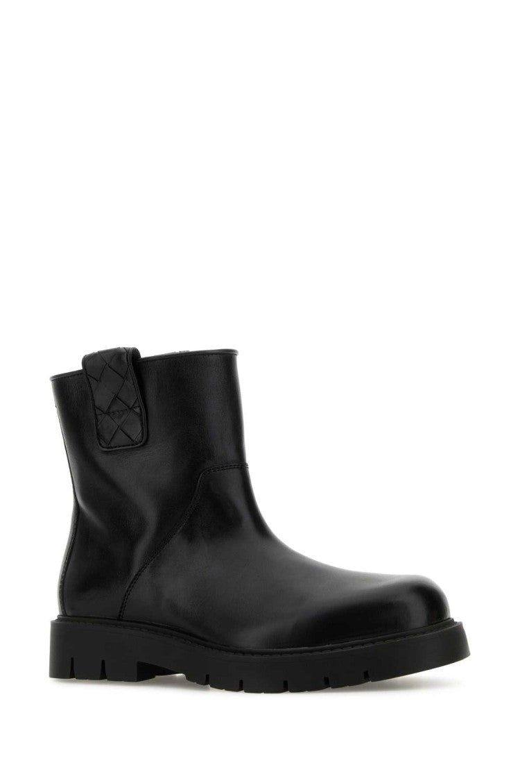 Bottega Veneta Black Leather Haddock Ankle Boots