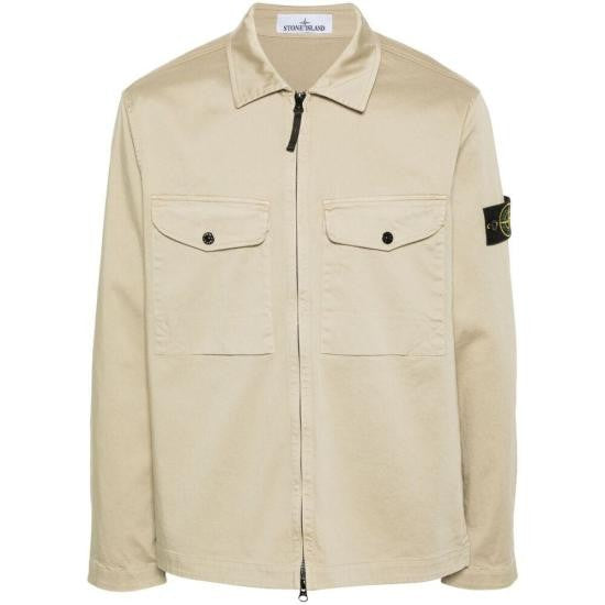 Stone Island Minimalist Front-Zipper Casual Jacket With Flap Pockets