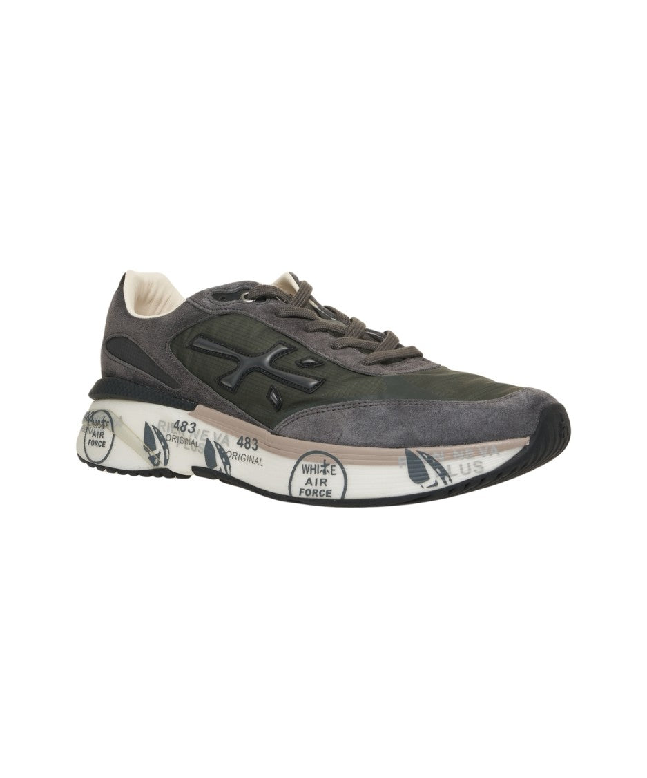 Premiata Moerun Sneakers With Suede And Fabric Combination