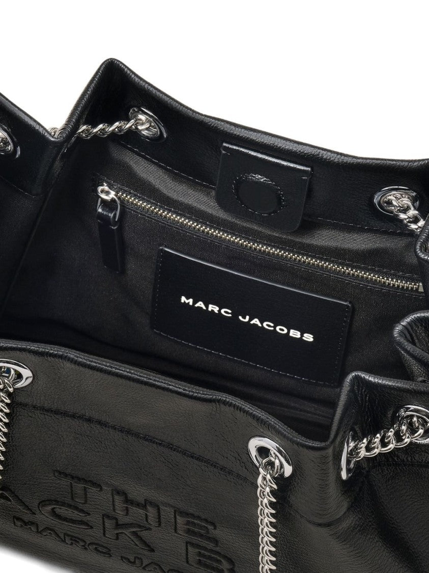 Marc Jacobs Soft Leather Shoulder Bag With Embossed Branding