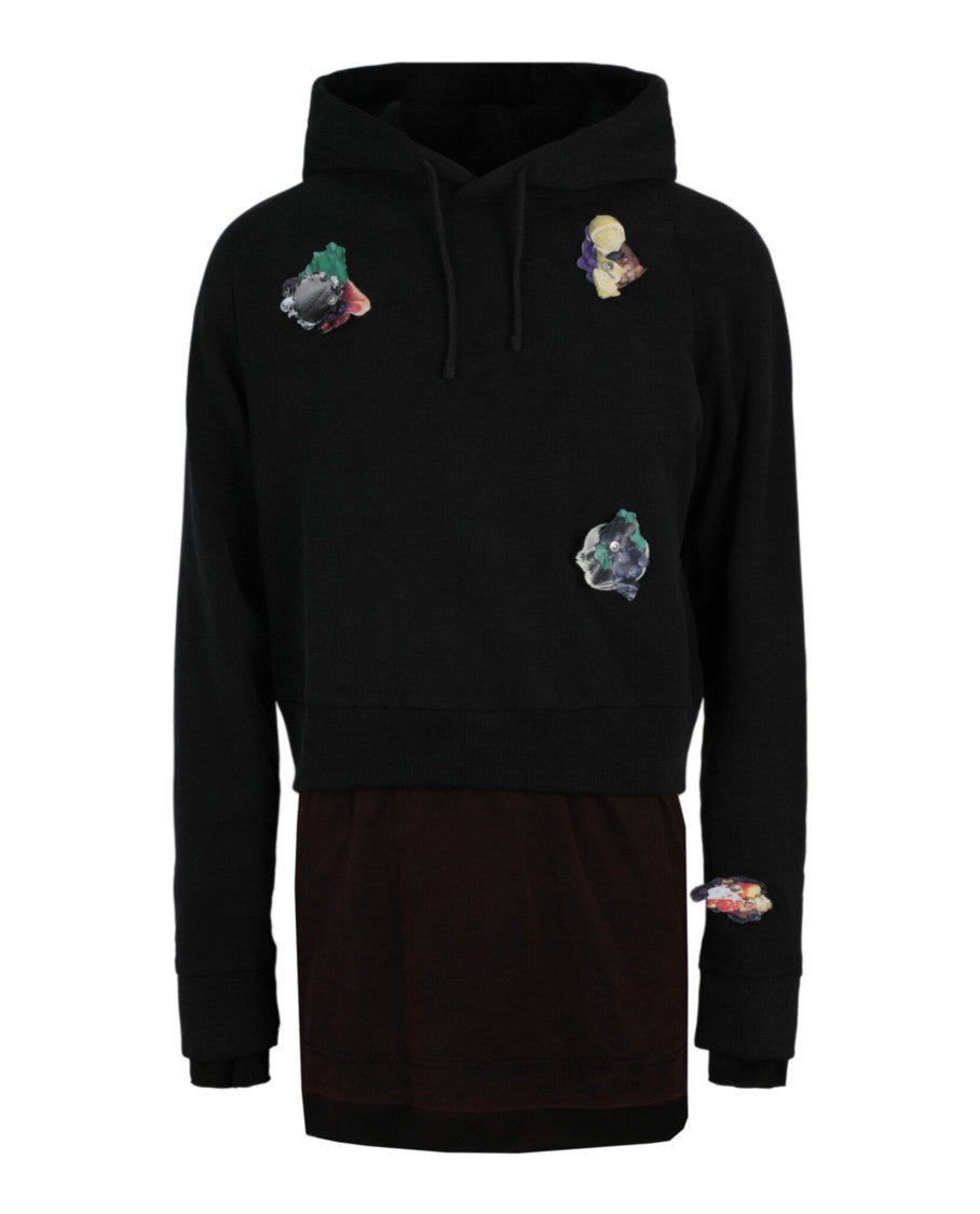 Givenchy Overlapped Hoodie In Cotton With Decals