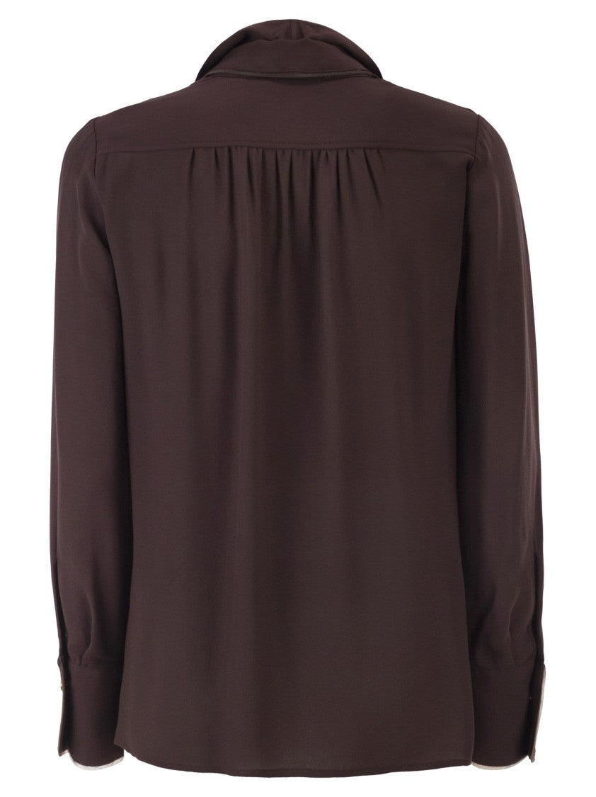 Elisabetta Franchi Viscose Georgette Shirt With Sash