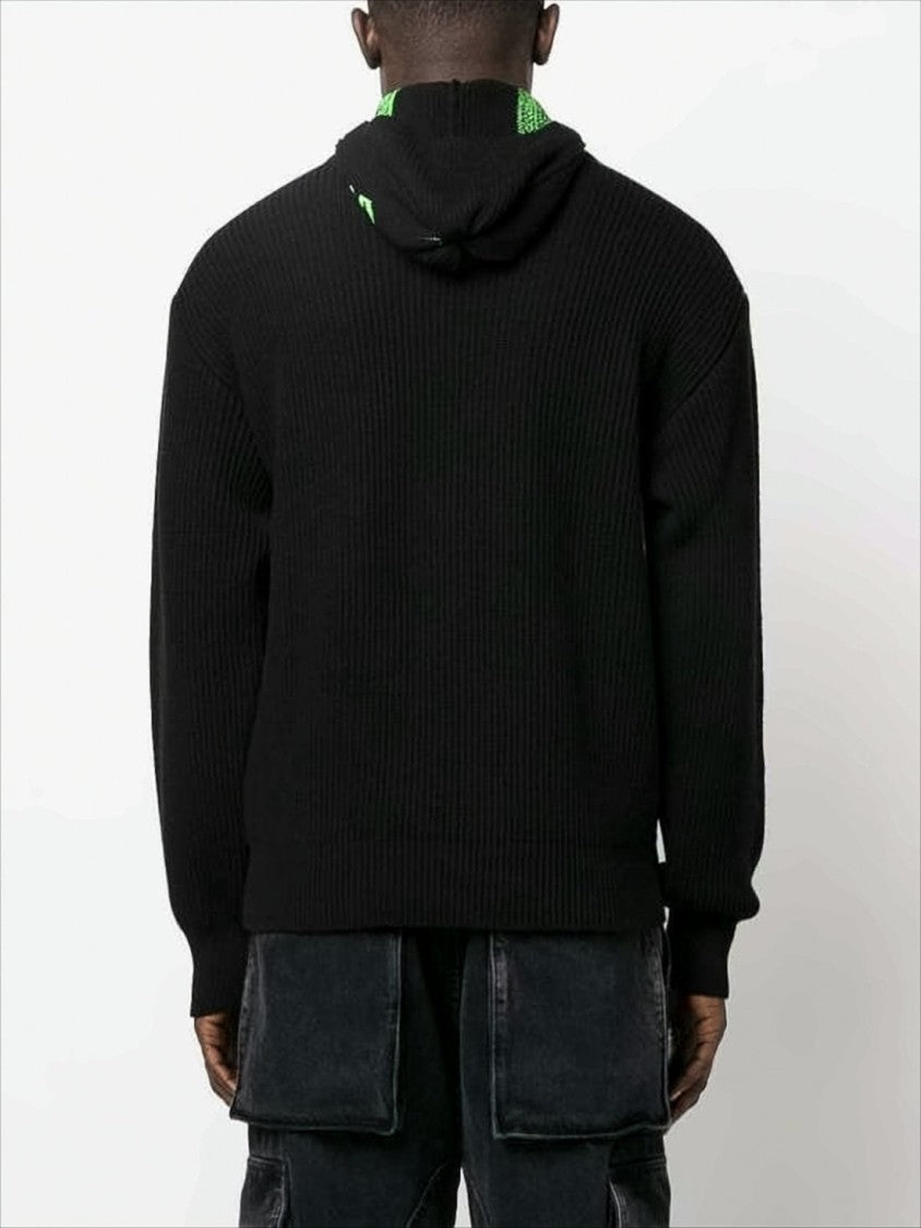 Aries Arise Ribbed Black Knit Turtleneck Sweater