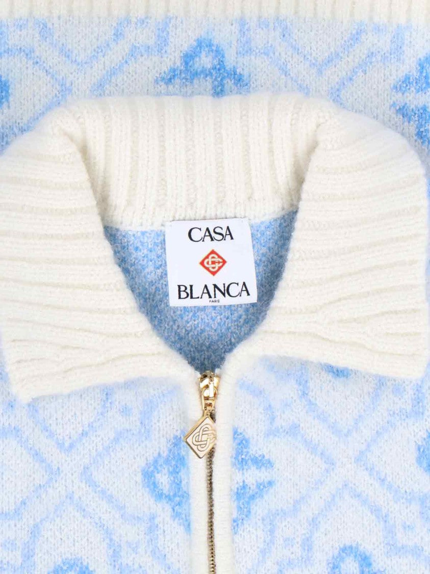 Casablanca Monogram Jacket – Light Blue And White