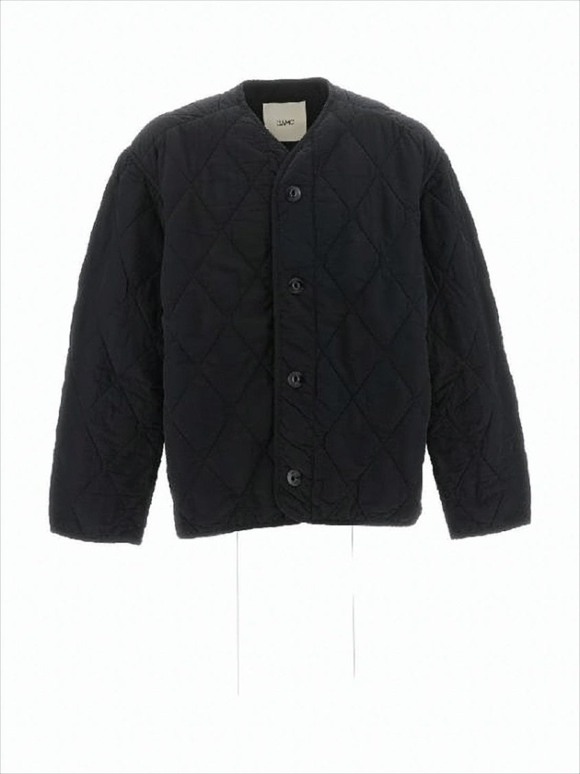 Oamc Quilted Diamond Pattern Jacket With Design