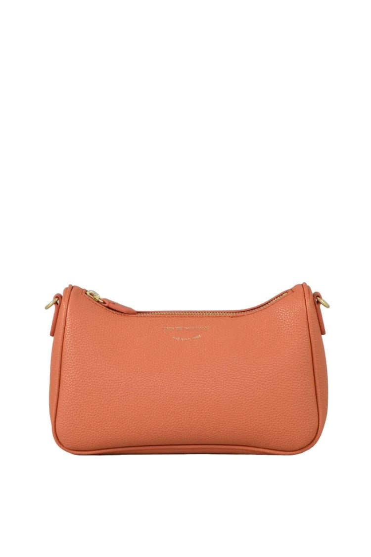 Emporio Armani Textured Mini Baguette Bag With Zip Closure And Signature Strap