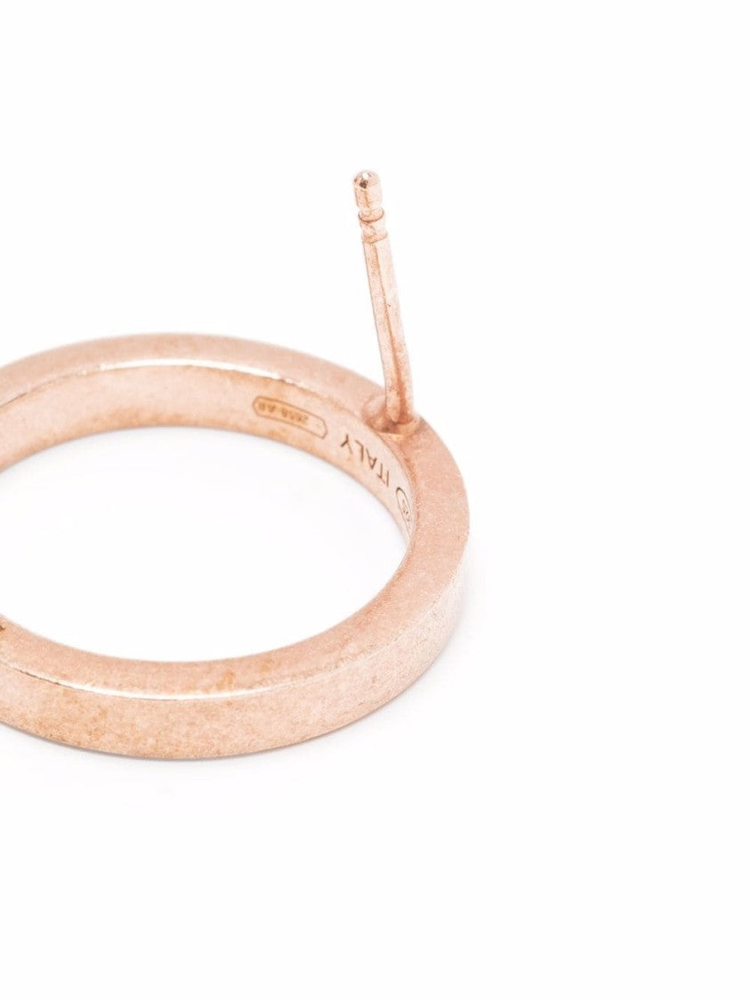 Maison Margiela Minimalist Silver Hoop Earring With Gold-Tone Finish