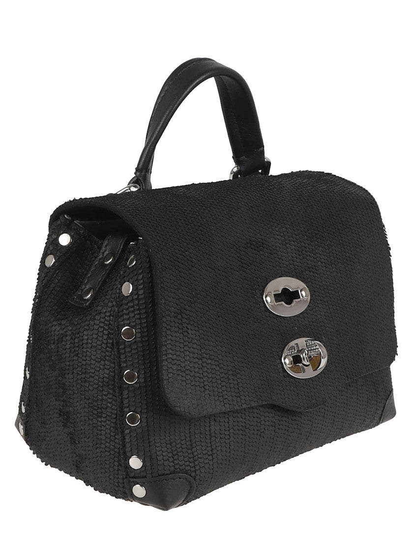 Zanellato Textured Black Leather Crossbody Bag