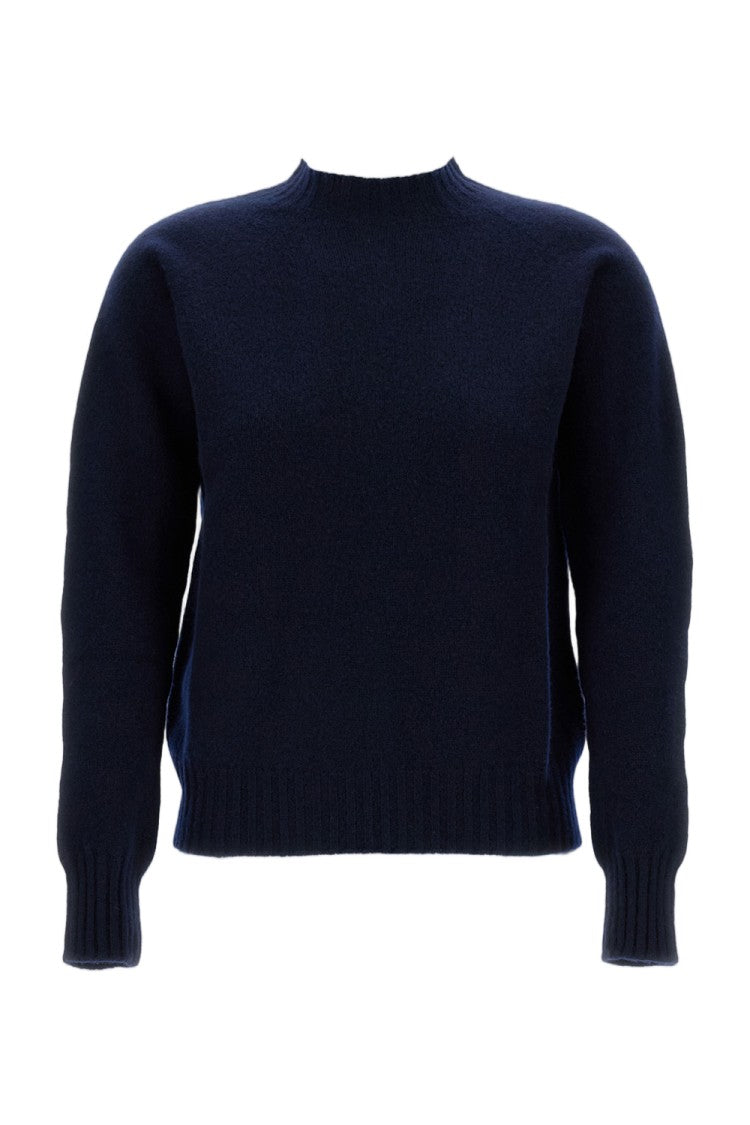Drumohr Blue Plain Wool Crewneck Sweater
