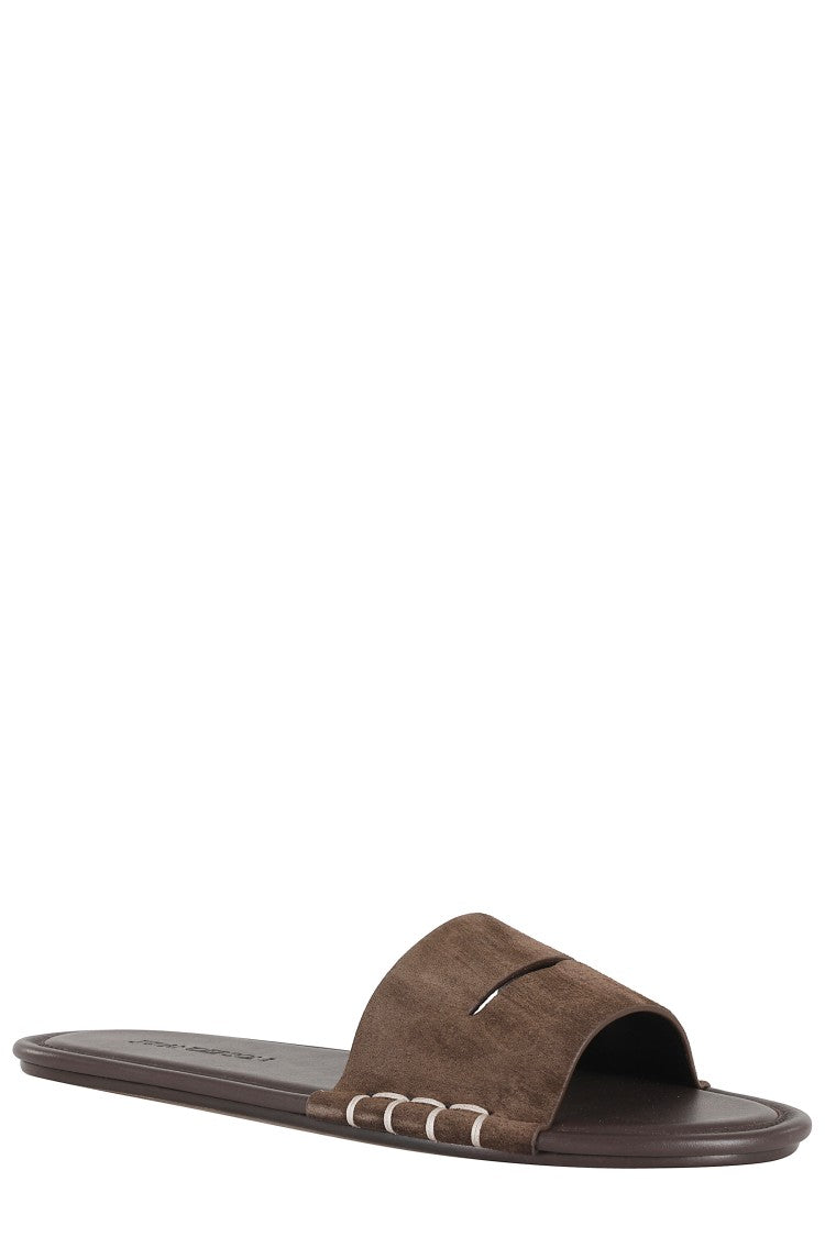 J. W. Anderson Brown Slide W Foam Insole Suede Sandals