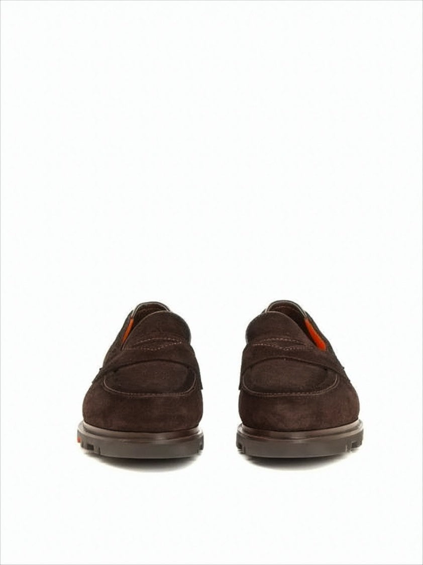 Santoni Goodyear Construction Suede Moccasins