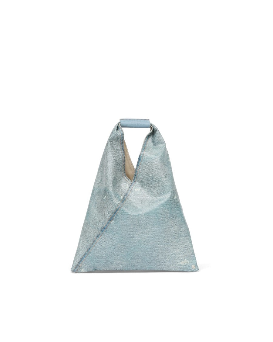 Mm6 By Maison Margiela Sculptural Bleached Denim Tote Bag With Transformable Design