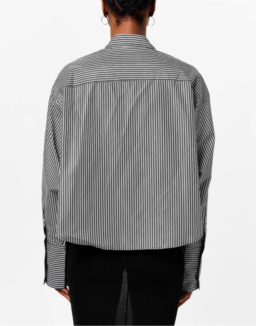 Ami Boxy Fit Striped Shirt
