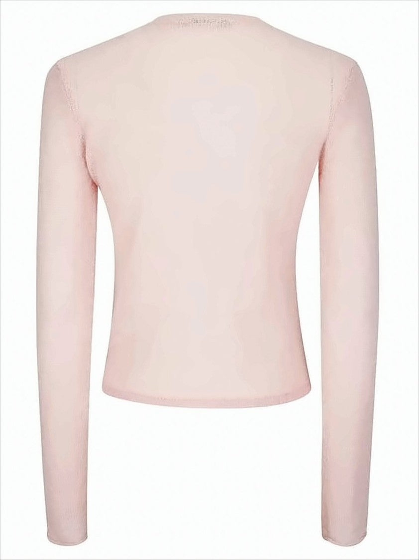 Paloma Wool Cropped Pink Cardigan With Delicate Fuzzy Texture