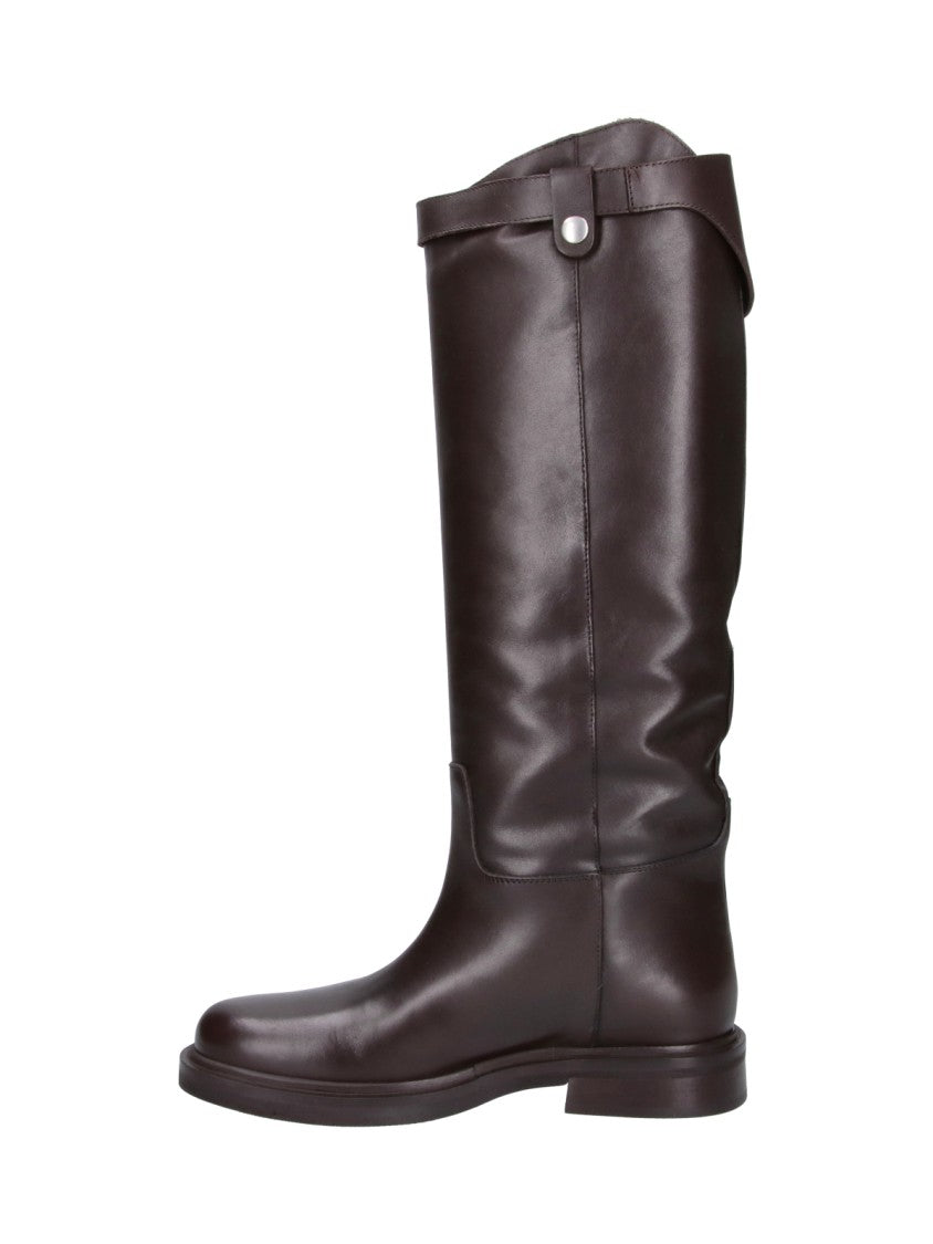 Poeve Brown Tall Leather Boots