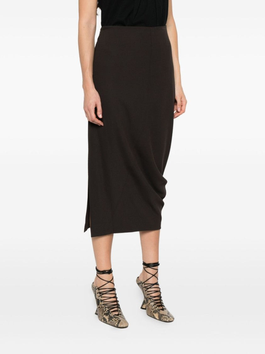 Lanvin High Waist Asymmetric Hem Skirt