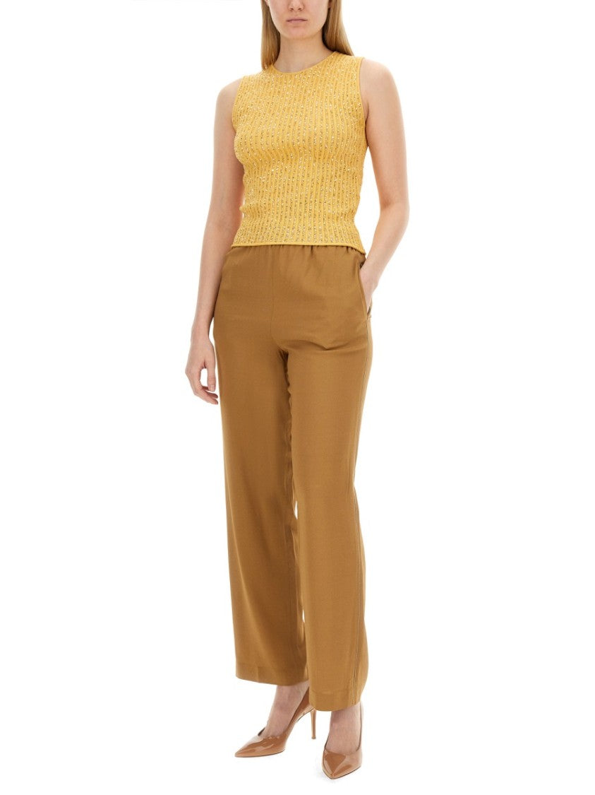 Fabiana Filippi Textured Sleeveless Top With Rhinestone Accents