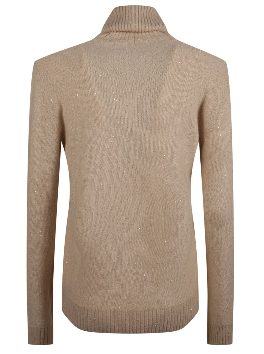 Fabiana Filippi Ribbed High Neck Wool-Blend Sweater