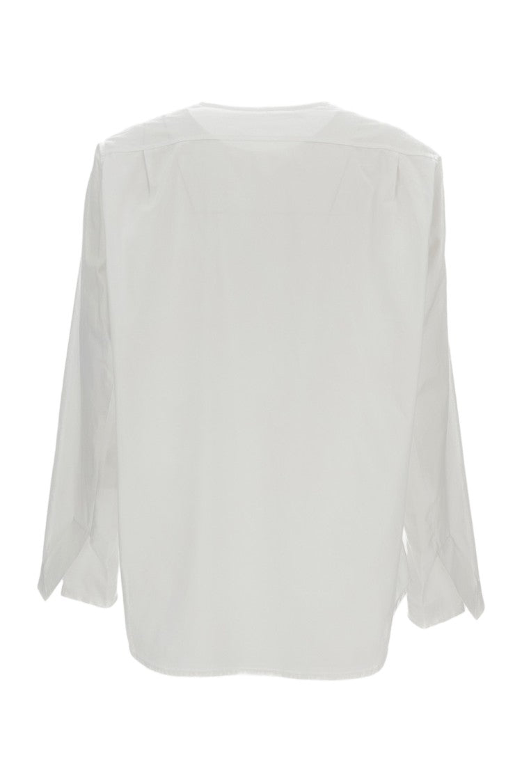 Meta Campania White Boxy Embroidered Logo Cotton Shirt