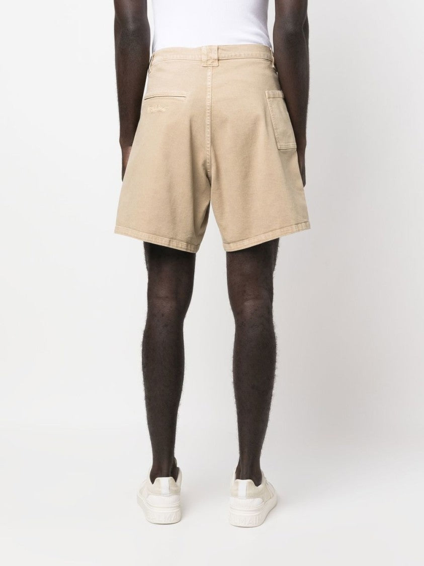 Moschino Ecru Cotton Cargo Shorts