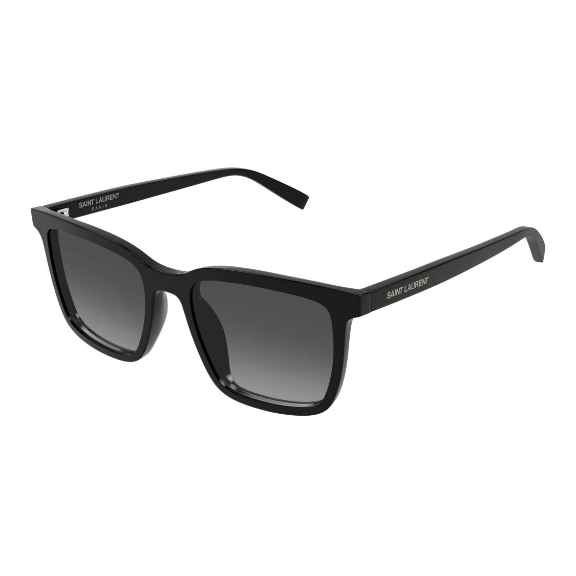 Saint Laurent Rectangular Sunglasses In Glossy Black Acetate