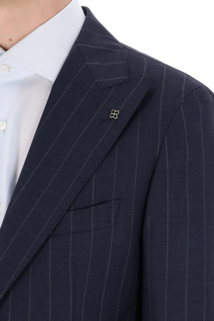 Tagliatore Pinstripe Wool Comfort Dress Line Vesuvio