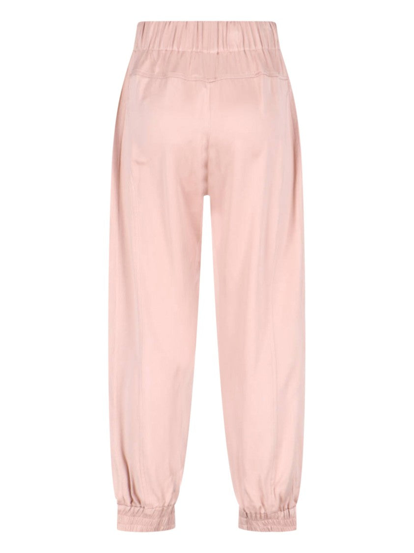 Sa Su Phi High-Waisted Silk Blend Athletic Pants With Drawstring Closure