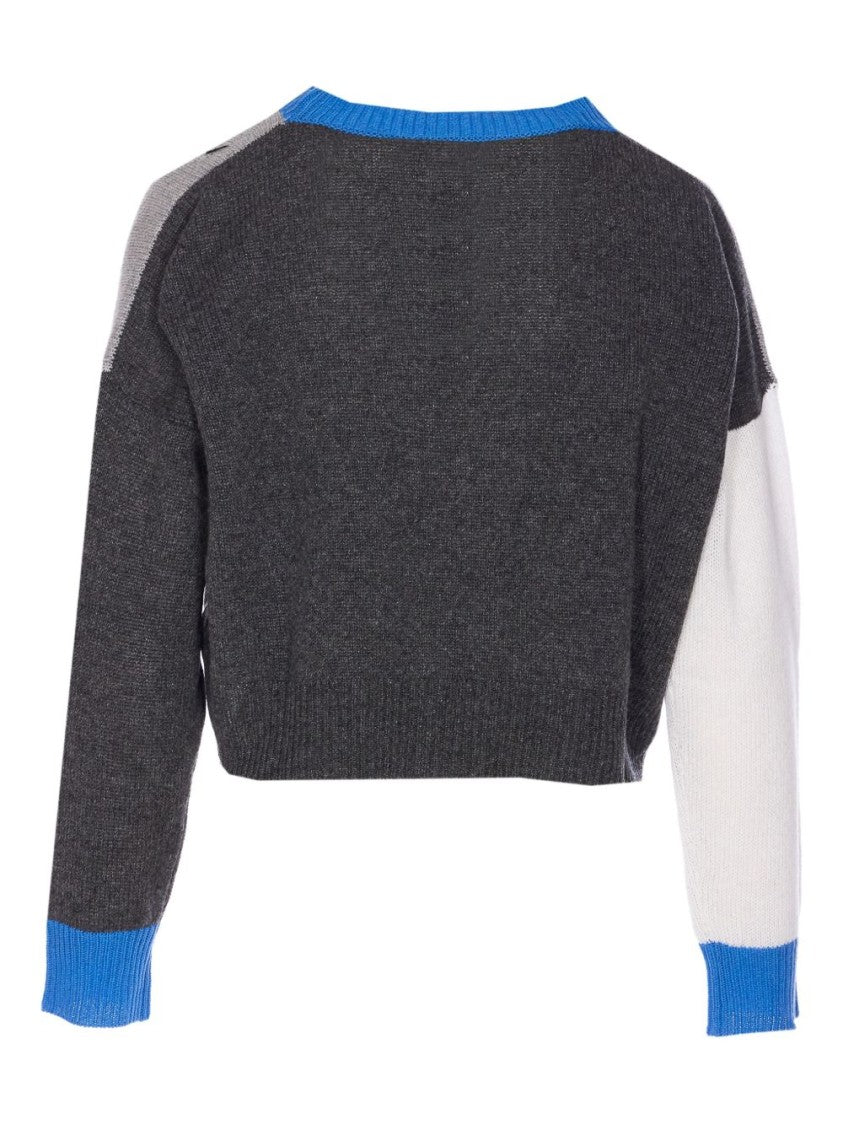 Marni Cropped Color-Block Sweater With Round Neckline