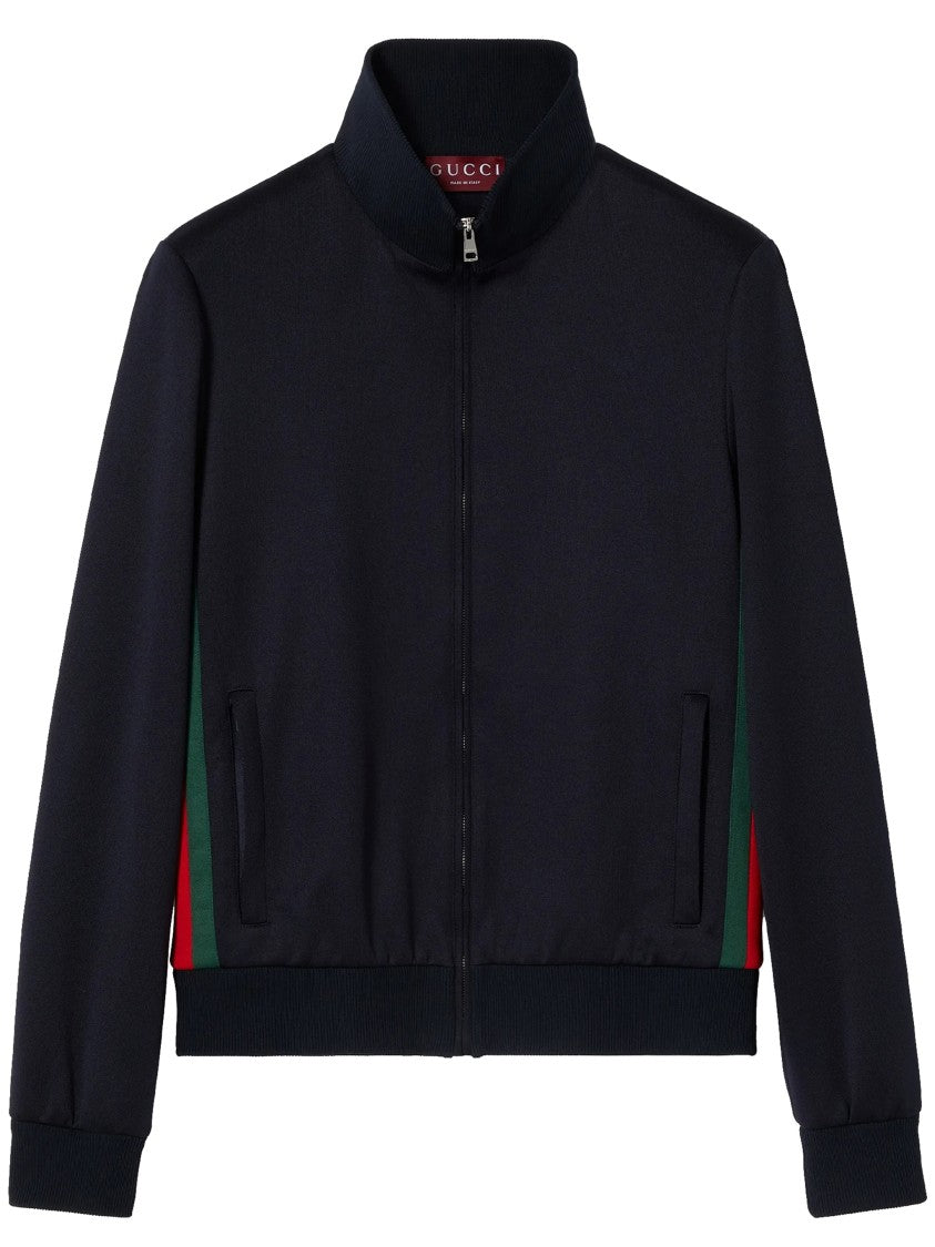Gucci Blue Fitted Full Zip High Jacket