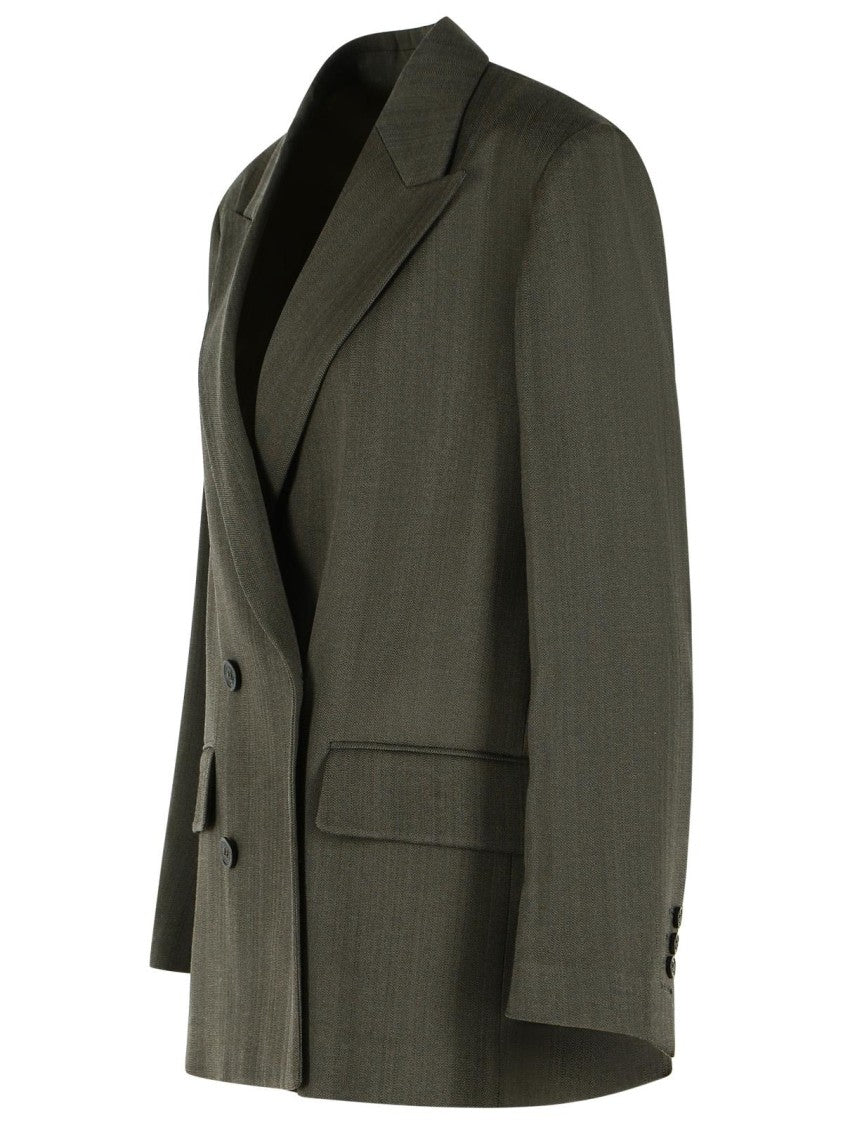 Golden Goose 'Journey' Blazer In Viscose And Grey Virgin Wool