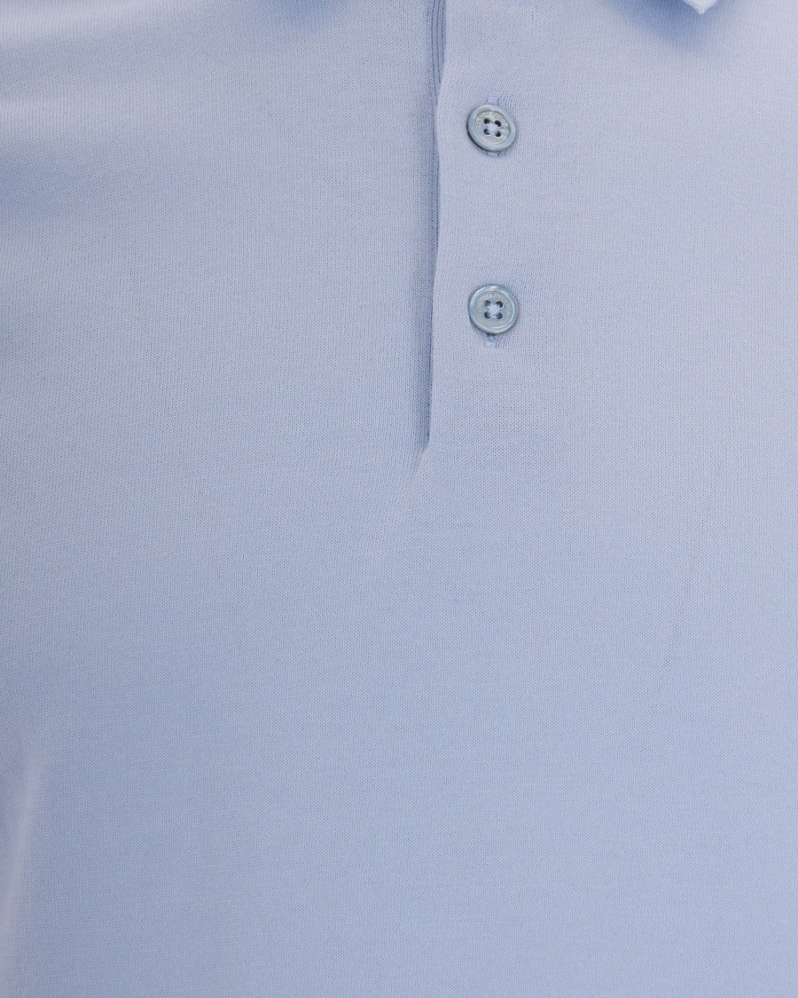 Paolo Pecora Light Blue Knit Polo Shirt